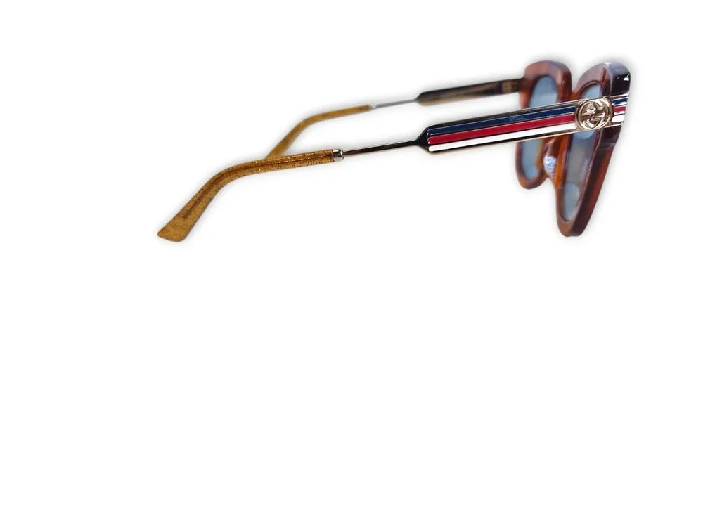 Gucci GG0281S-002 Havana Square Brown Lens Women's Acetate Sunglasses